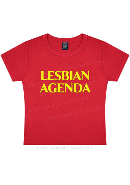 Lesbian Agenda Y2K Baby Tee Cherrykitten