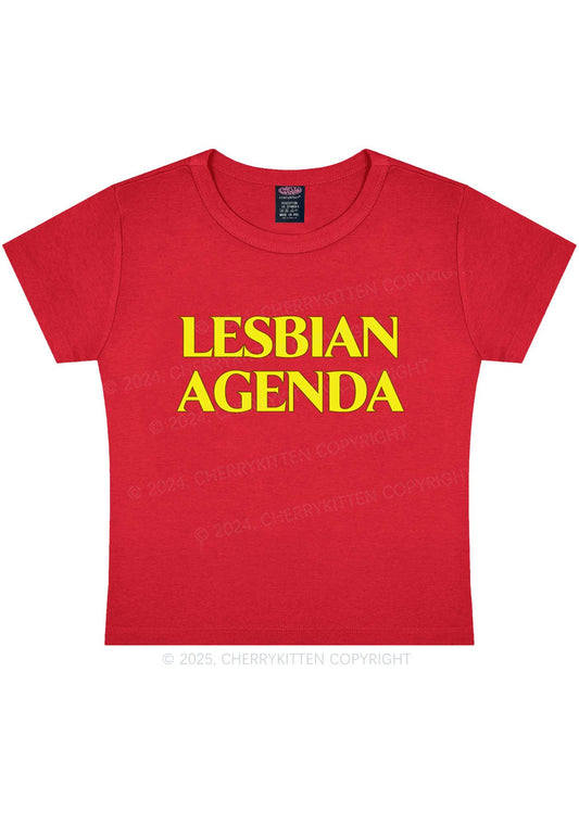 Lesbian Agenda Y2K Baby Tee Cherrykitten