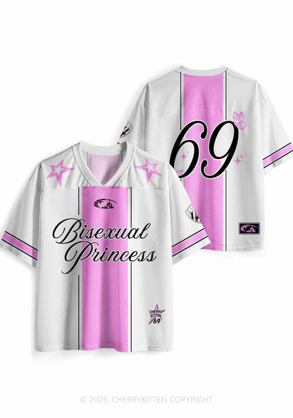 White Bisexual Princess Pride Y2K Sport Jersey Shirts Cherrykitten