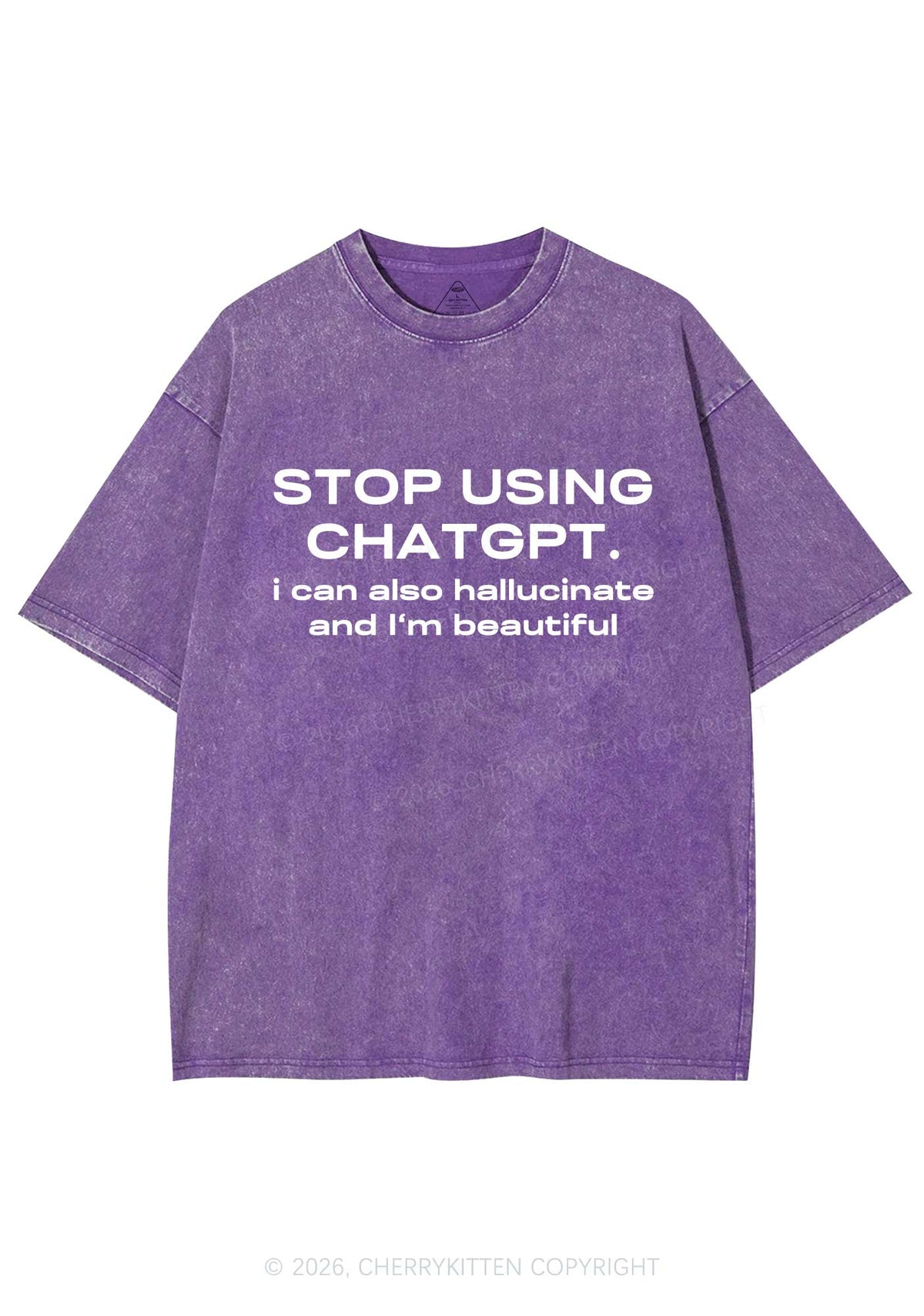 Stop Using GPT Y2K Shirts Washed Tee Cherrykitten