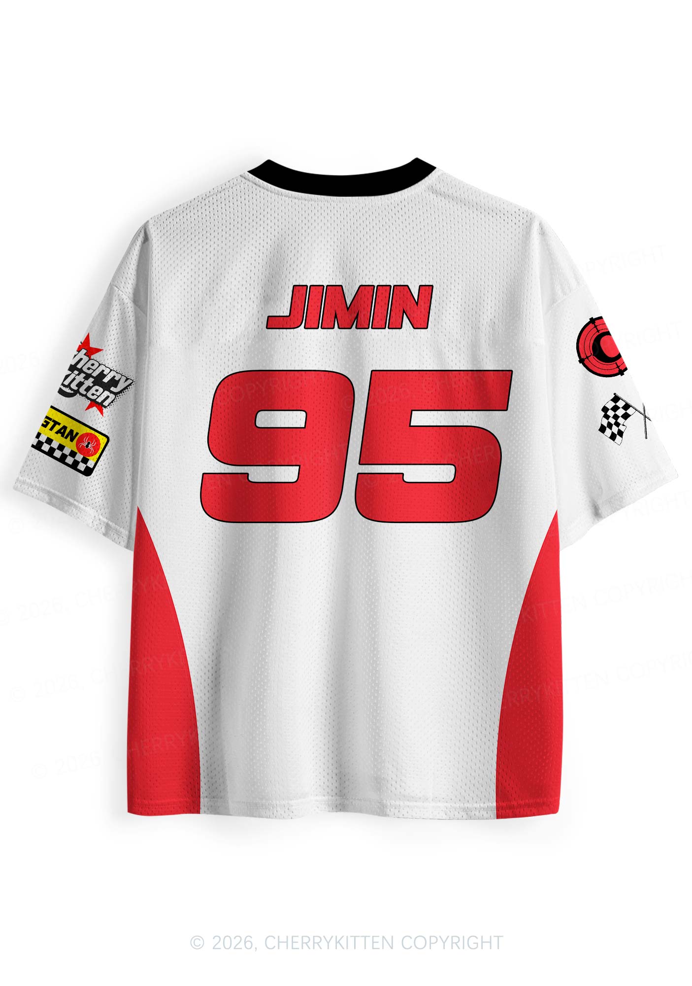White Korean Boys Y2K Sport Jersey Shirts Cherrykitten