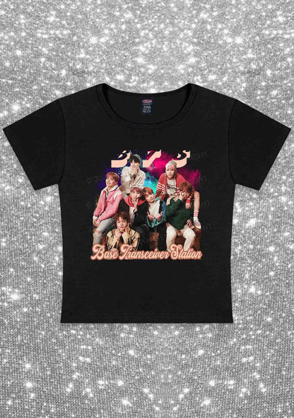 Bangtan Meaning Kpop Y2K Baby Tee Cherrykitten