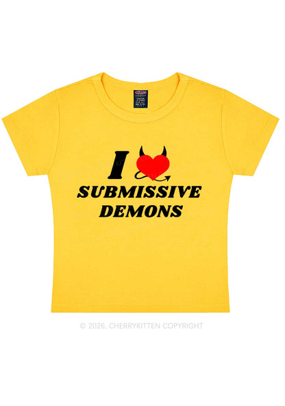 Halloween I Love S Demons Y2K Baby Tee Cherrykitten