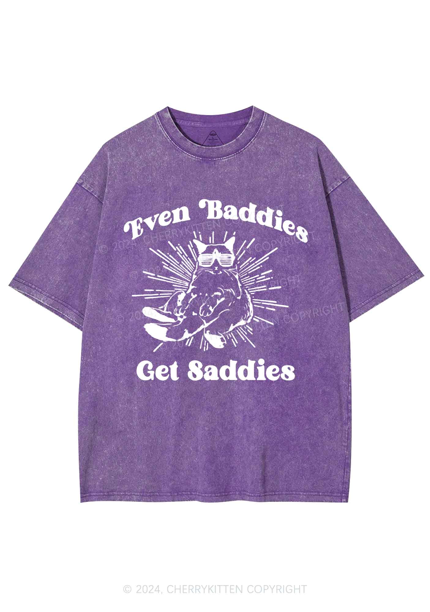 Baddies Cat Y2K Washed Tee Cherrykitten