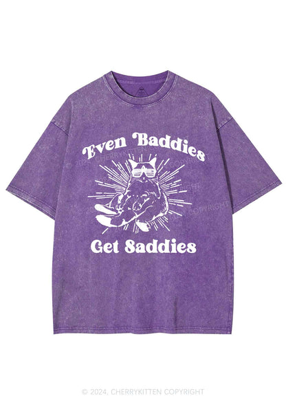 Baddies Cat Y2K Washed Tee Cherrykitten