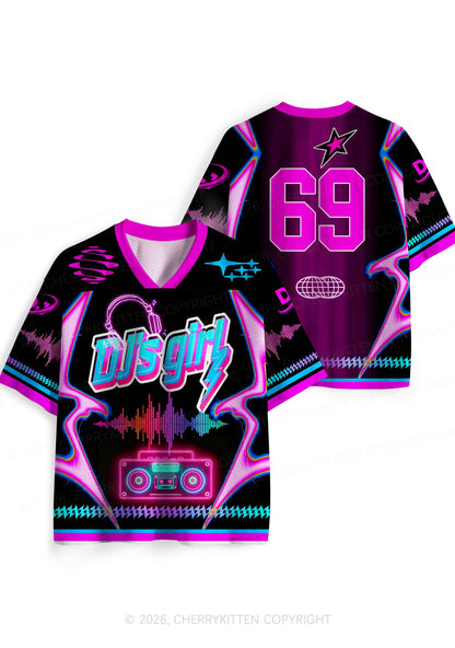 DJs Girl Neon Boombox Y2K Sport Jersey Shirts Cherrykitten
