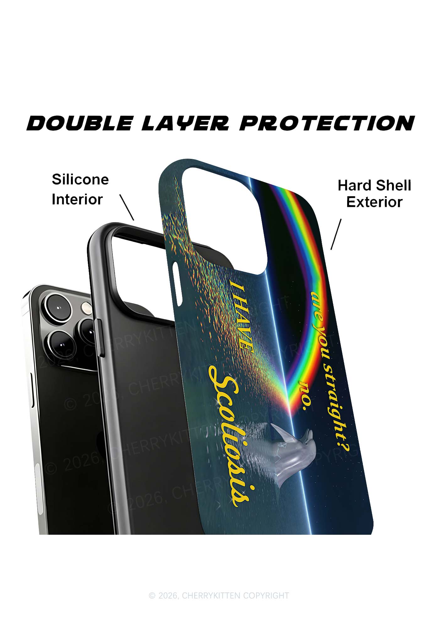 Dolphin I Have Scoliosis Y2K Phone Case Cherrykitten
