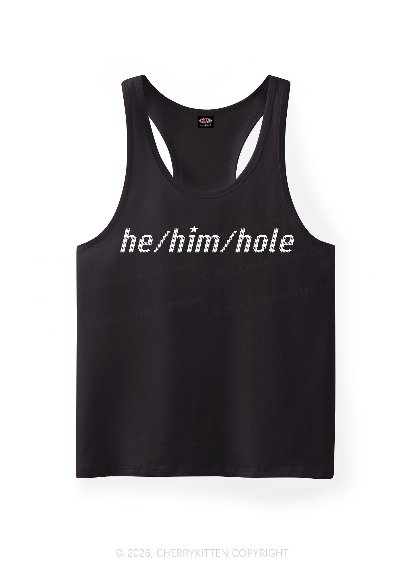 He Him Hole Pride Y2K Men Racerback Tank Top Cherrykitten