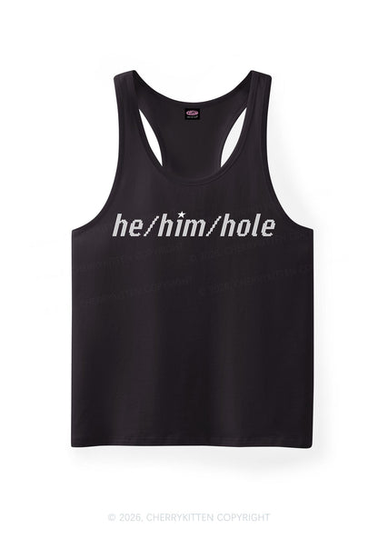 He Him Hole Pride Y2K Men Racerback Tank Top Cherrykitten