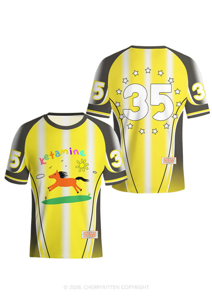 Yellow Pony Y2K Football Jersey Shirts Cherrykitten