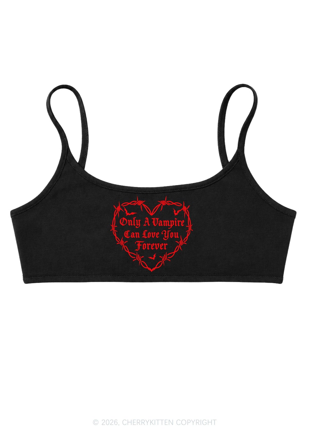 Halloween Vampire Love You Forever Y2K Super Crop Cami Cherrykitten