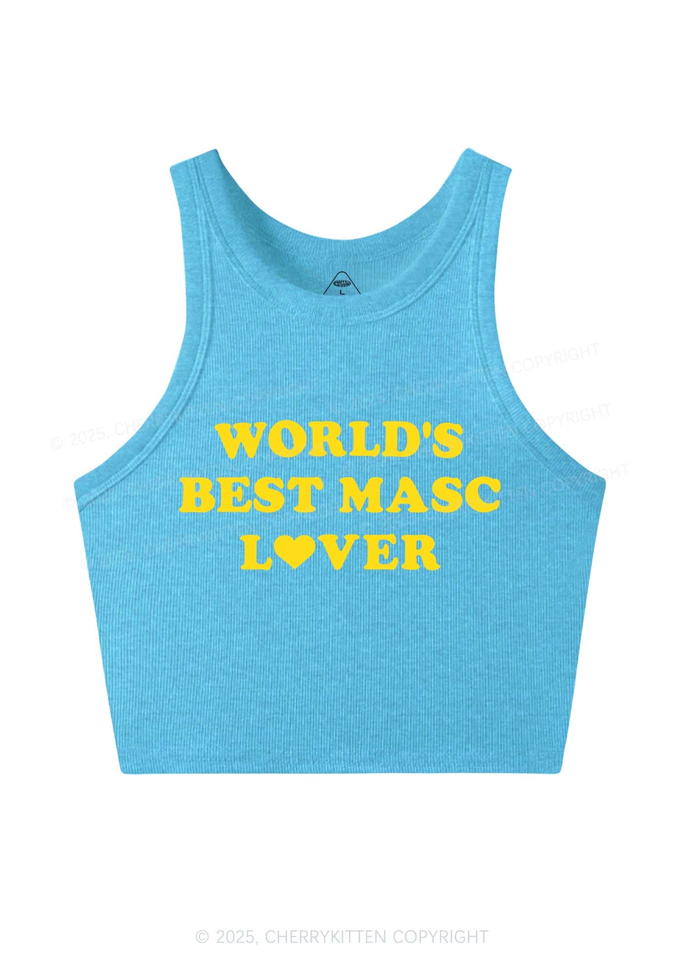 Worlds Best Masc Lover Pride Y2K Crop Tank Top Cherrykitten