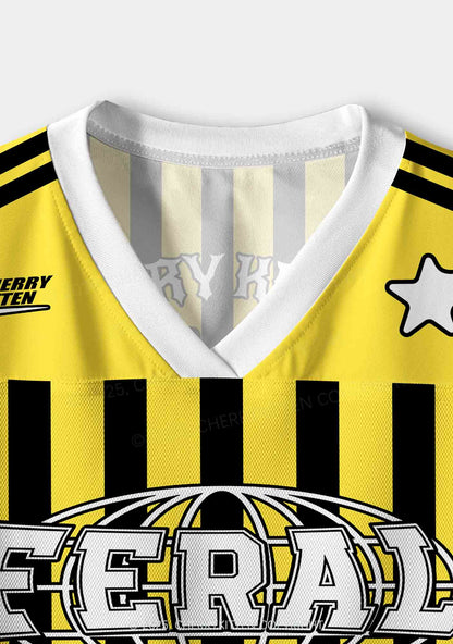 Custom Yellow Feral Y2K Crop Sport Jersey Shirts Cherrykitten