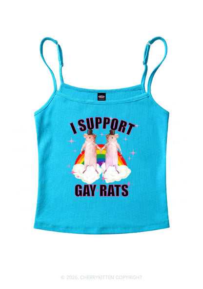 Support Gay Rats Pride Y2K Spaghetti Strap Cami Cherrykitten