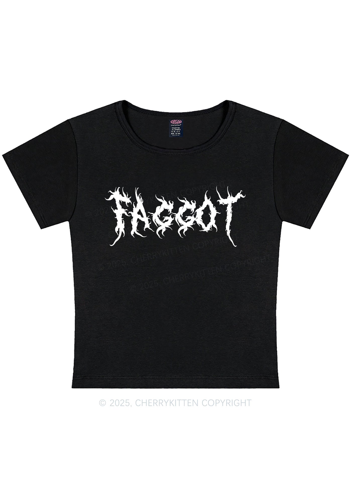 Curvy Punk Faggot Pride Y2K Baby Tee Cherrykitten