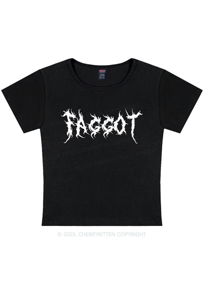 Curvy Punk Faggot Pride Y2K Baby Tee Cherrykitten