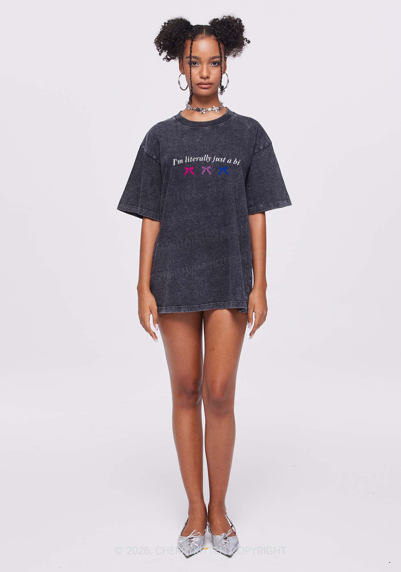Im Literally Just A Bi Pride Y2K Shirts Washed Tee Cherrykitten