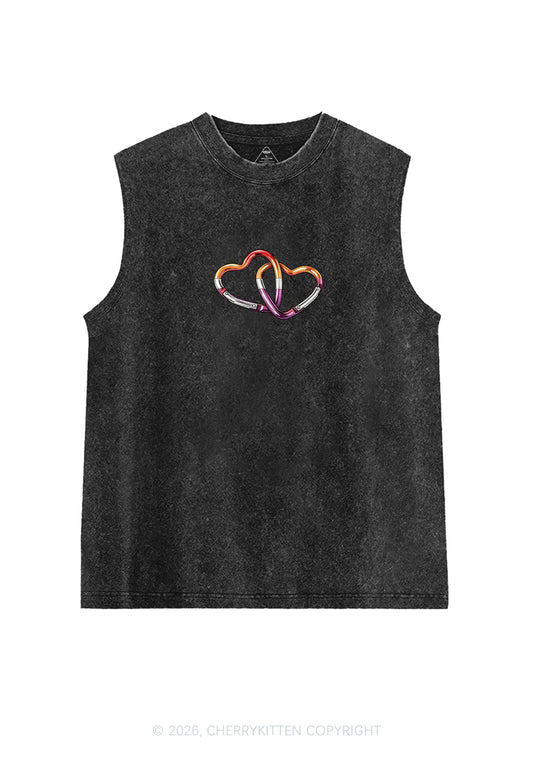 Carabiner Hearts Pride Y2K Washed Muscle Tank Cherrykitten