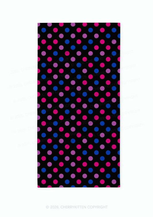 Bisexual Dots Pride Y2K Beach Towel Cherrykitten