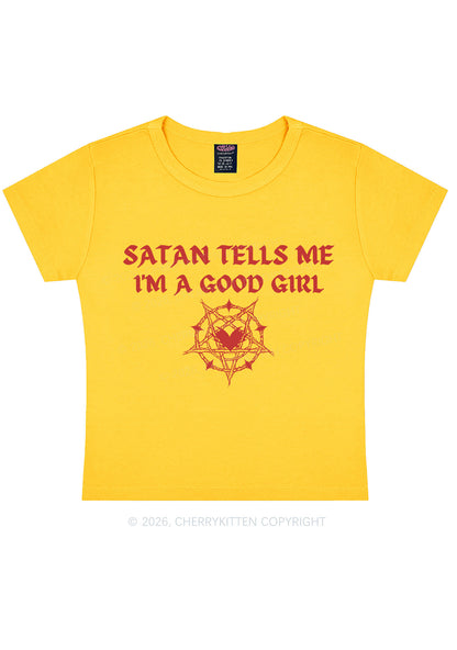 Halloween Im A Good Girl Y2K Baby Tee Cherrykitten