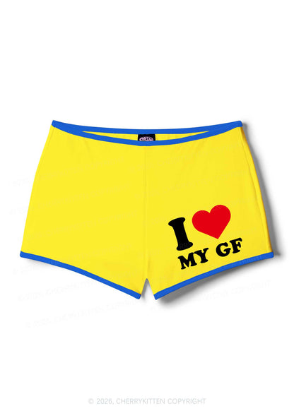 I Love My GF Valentine's Day Y2K Booty Shorts Cherrykitten