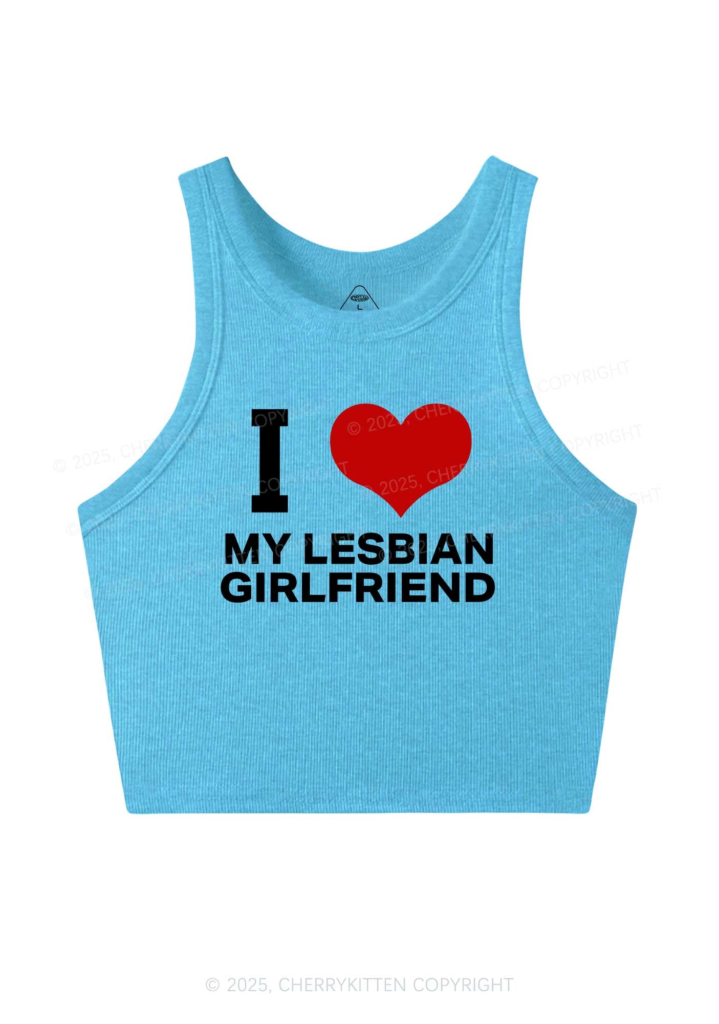 I Love My Lesbian GF Y2K Crop Tank Top Cherrykitten