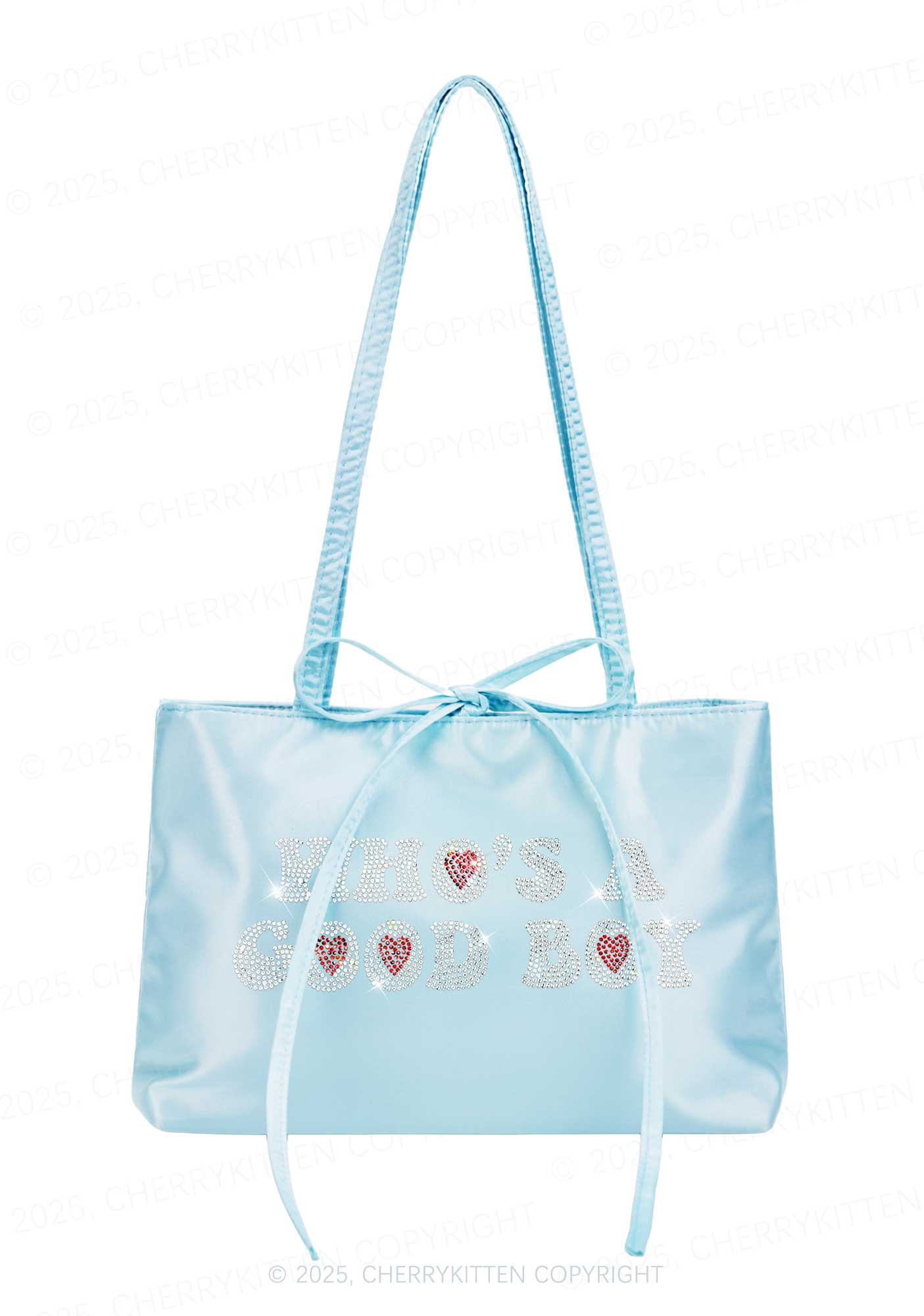 Rhinestone Whos A Good Boy Y2K Satin Bags Cherrykitten