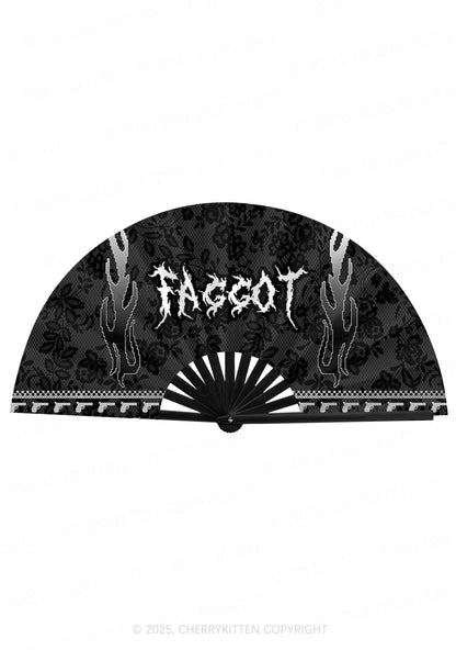 Punk Faggot Pride Y2K Rave Hand Fan Cherrykitten