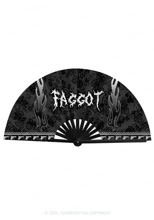 Punk Faggot Pride Y2K Rave Hand Fan Cherrykitten