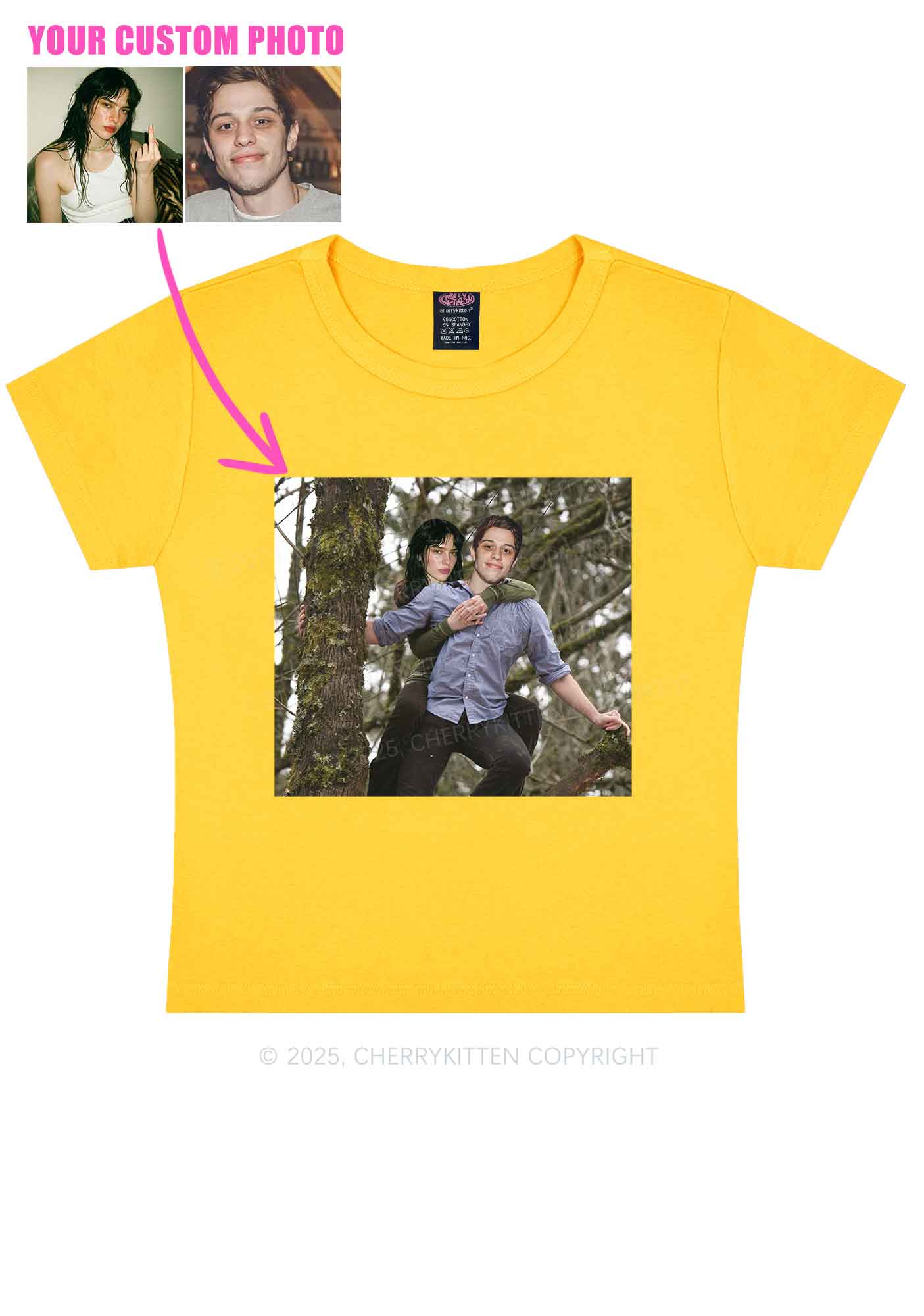 Custom Couple Face Y2K Baby Tee Cherrykitten