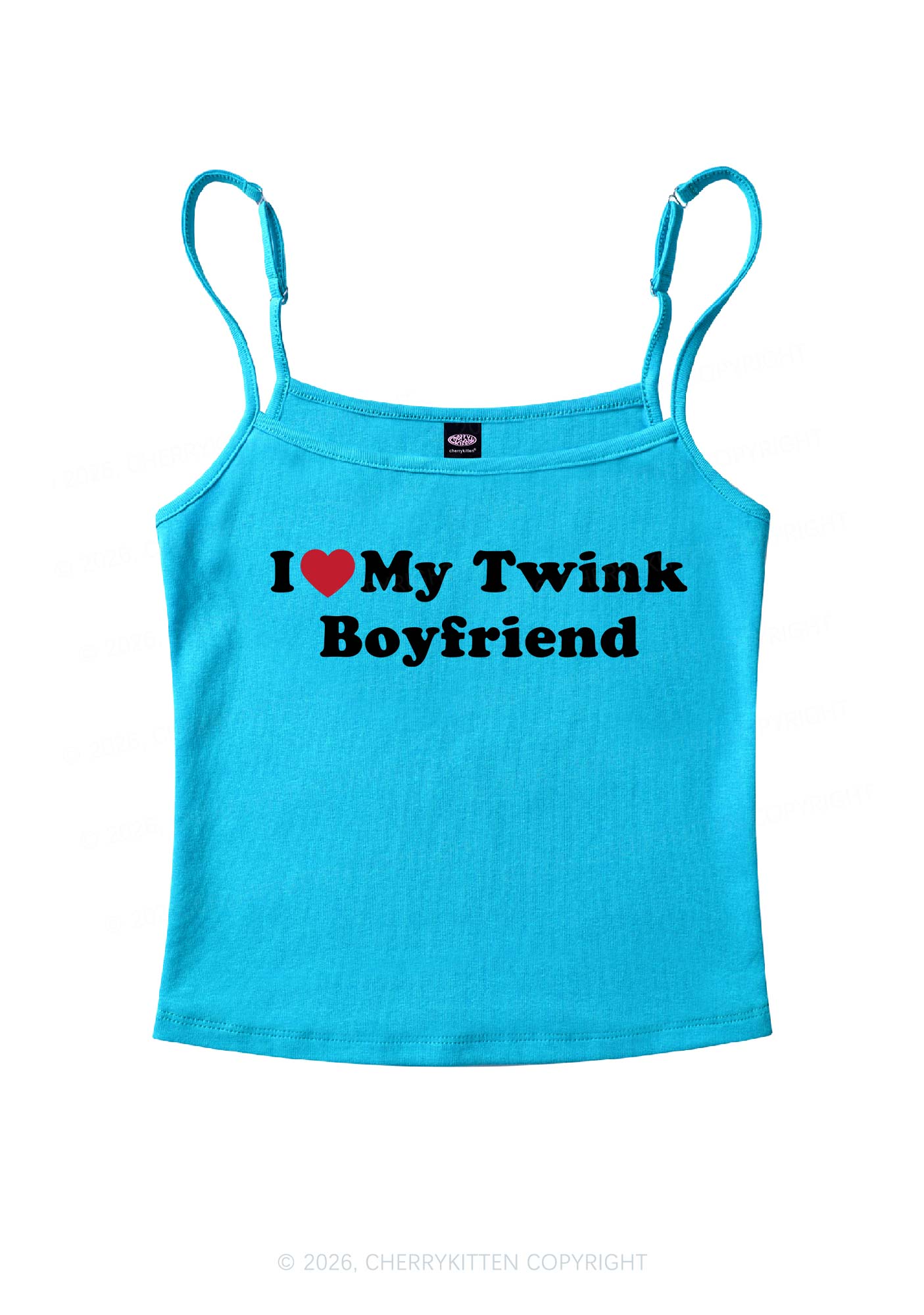I Love My Twink BF Pride Y2K Spaghetti Strap Cami Cherrykitten