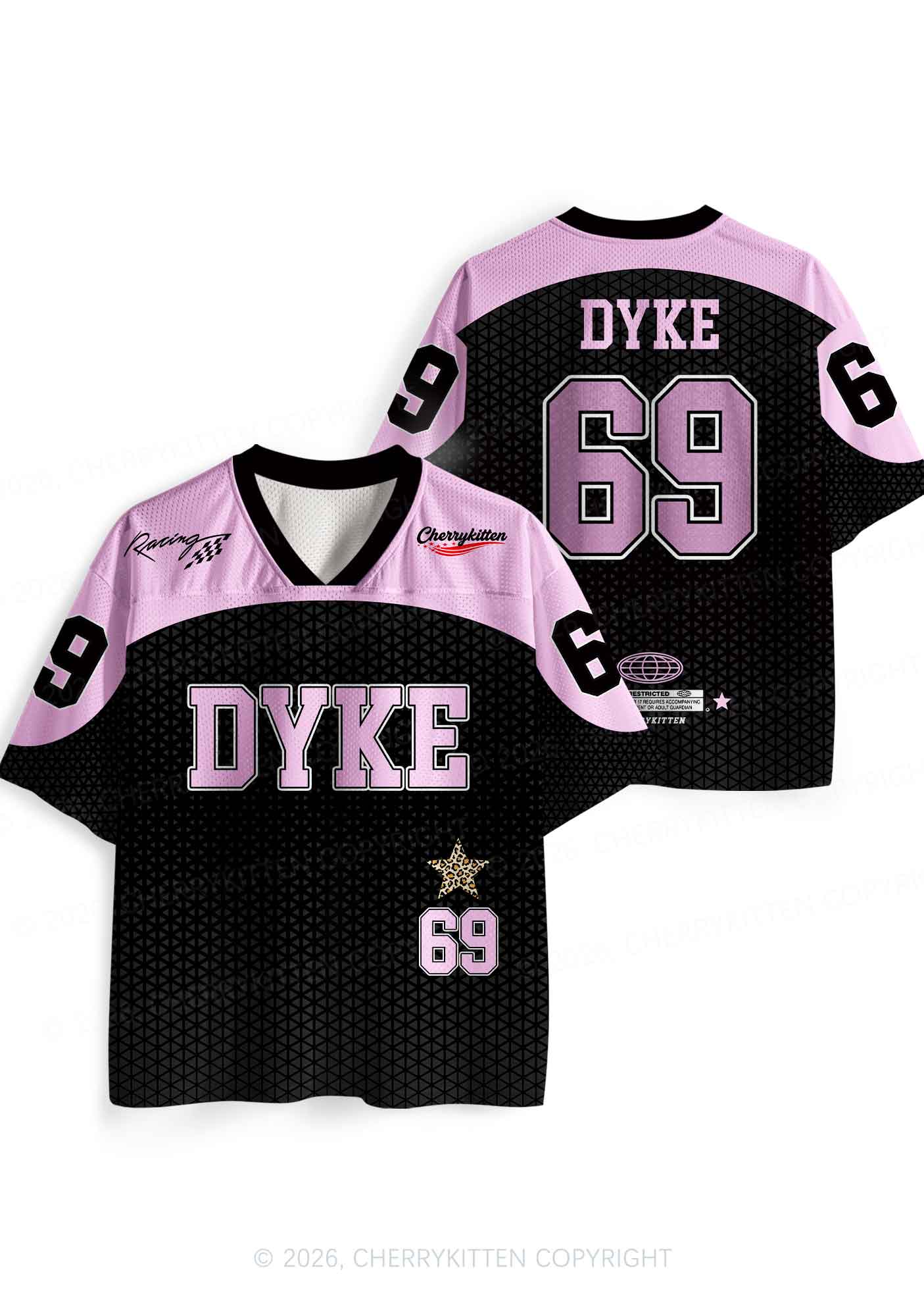 Pink Dyke Pride Y2K Sport Jersey Shirts Cherrykitten