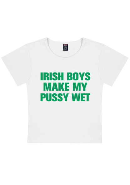 Irish Boys Make My Puxxy Wet St Patricks Y2K Baby Tee Cherrykitten