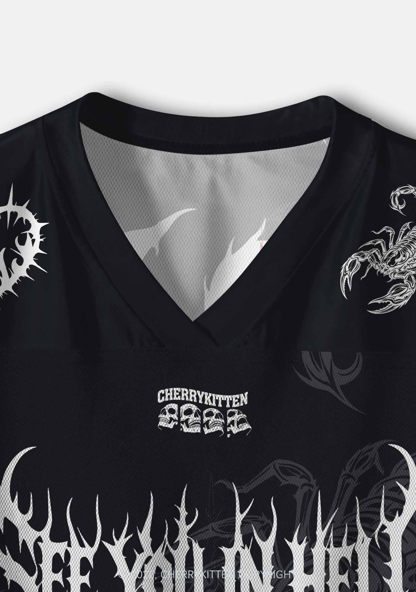 See You In Hell Y2K Crop Sport Jersey Shirts Cherrykitten