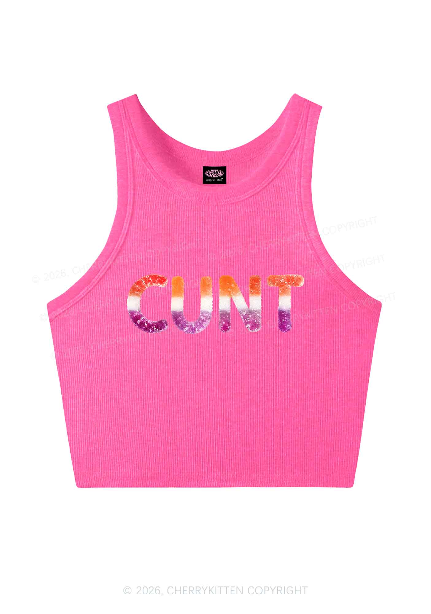 Lesbian Candy Cxxt Pride Y2K Crop Tank Top Cherrykitten