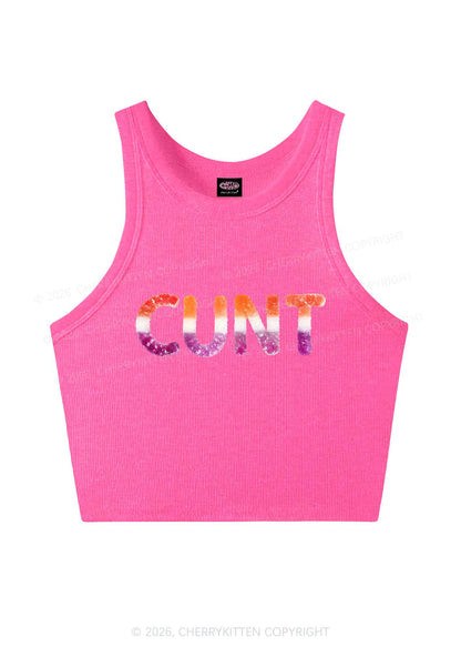 Lesbian Candy Cxxt Pride Y2K Crop Tank Top Cherrykitten