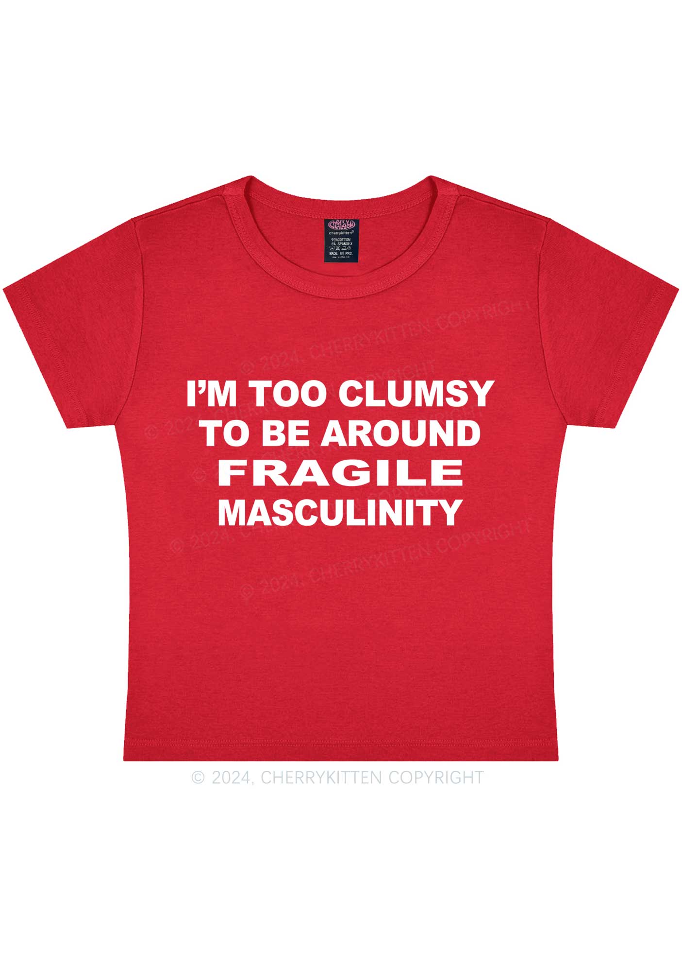 I'm Too Clumsy Y2K Baby Tee Cherrykitten