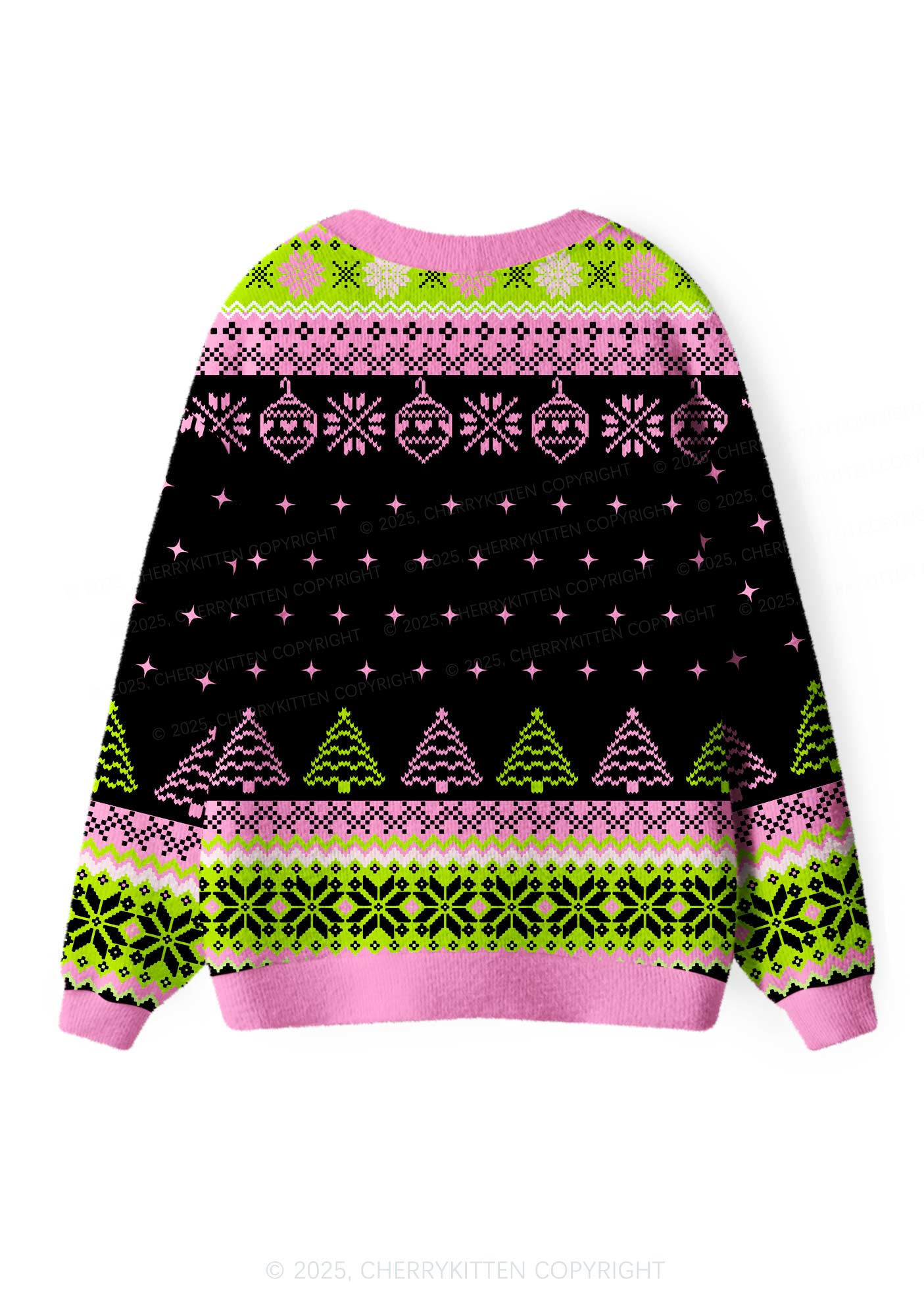 On Off Mode Y2K Christmas Cardigan Knit Sweatshirt Cherrykitten