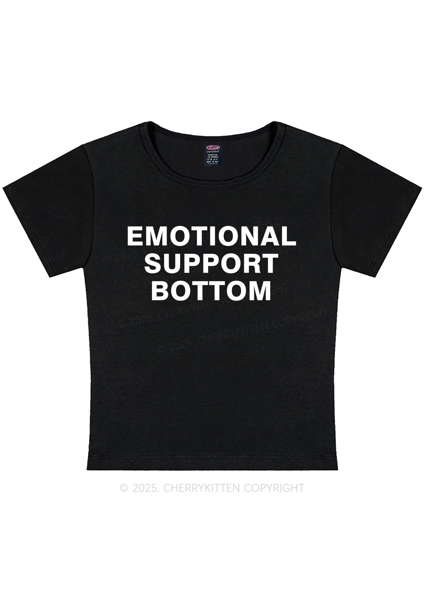 Curvy Emotional Support Bottom Pride Y2K Baby Tee Cherrykitten