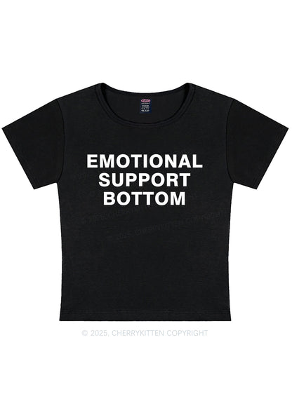 Curvy Emotional Support Bottom Pride Y2K Baby Tee Cherrykitten
