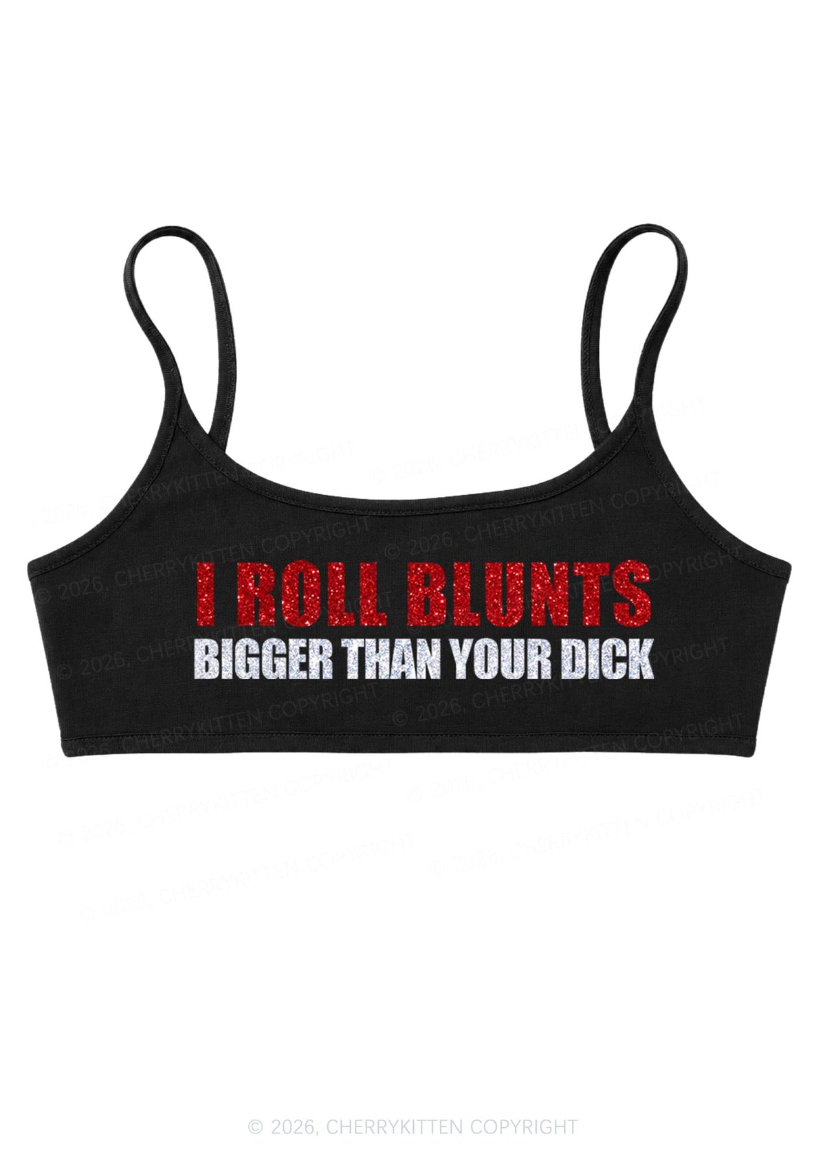 Glitter I Roll Blunts Y2K Super Crop Cami Cherrykitten
