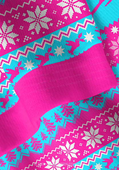 Blue Scissor Pride Y2K Christmas Cardigan Knit Sweatshirt Cherrykitten