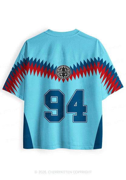 Blue Team Bunny Y2K Sport Jersey Shirts Cherrykitten