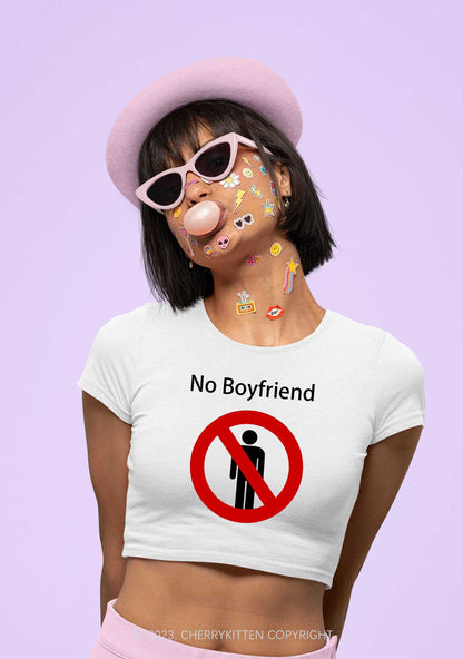 No Boyfriend Y2K Baby Tee Cherrykitten