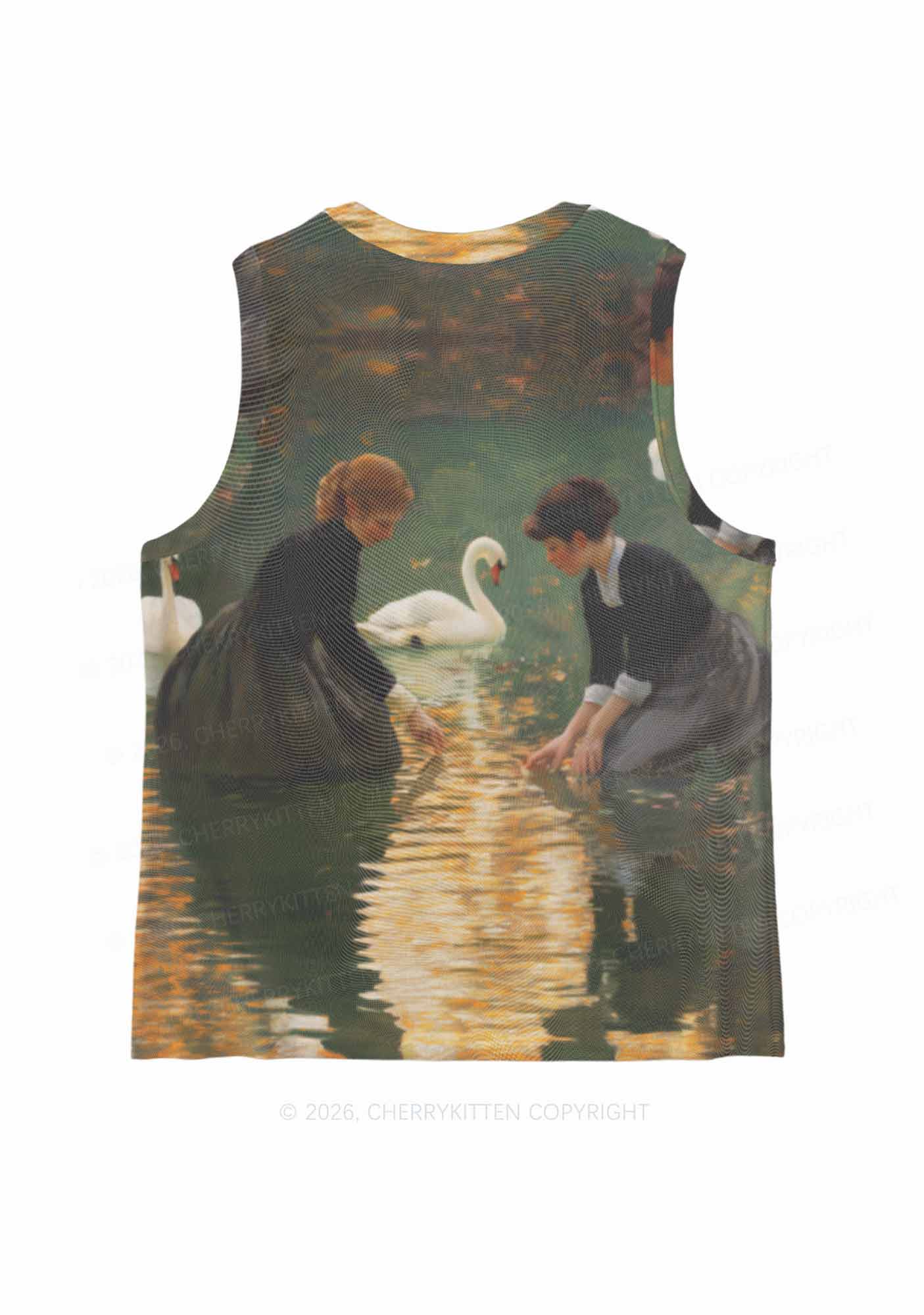 Swan Lake Girls Pride Y2K Mesh Muscle Tank Cherrykitten