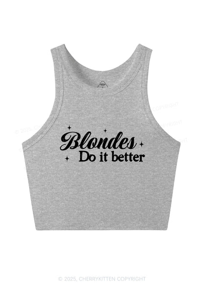 Blondes Do It Better Y2K Crop Tank Top Cherrykitten