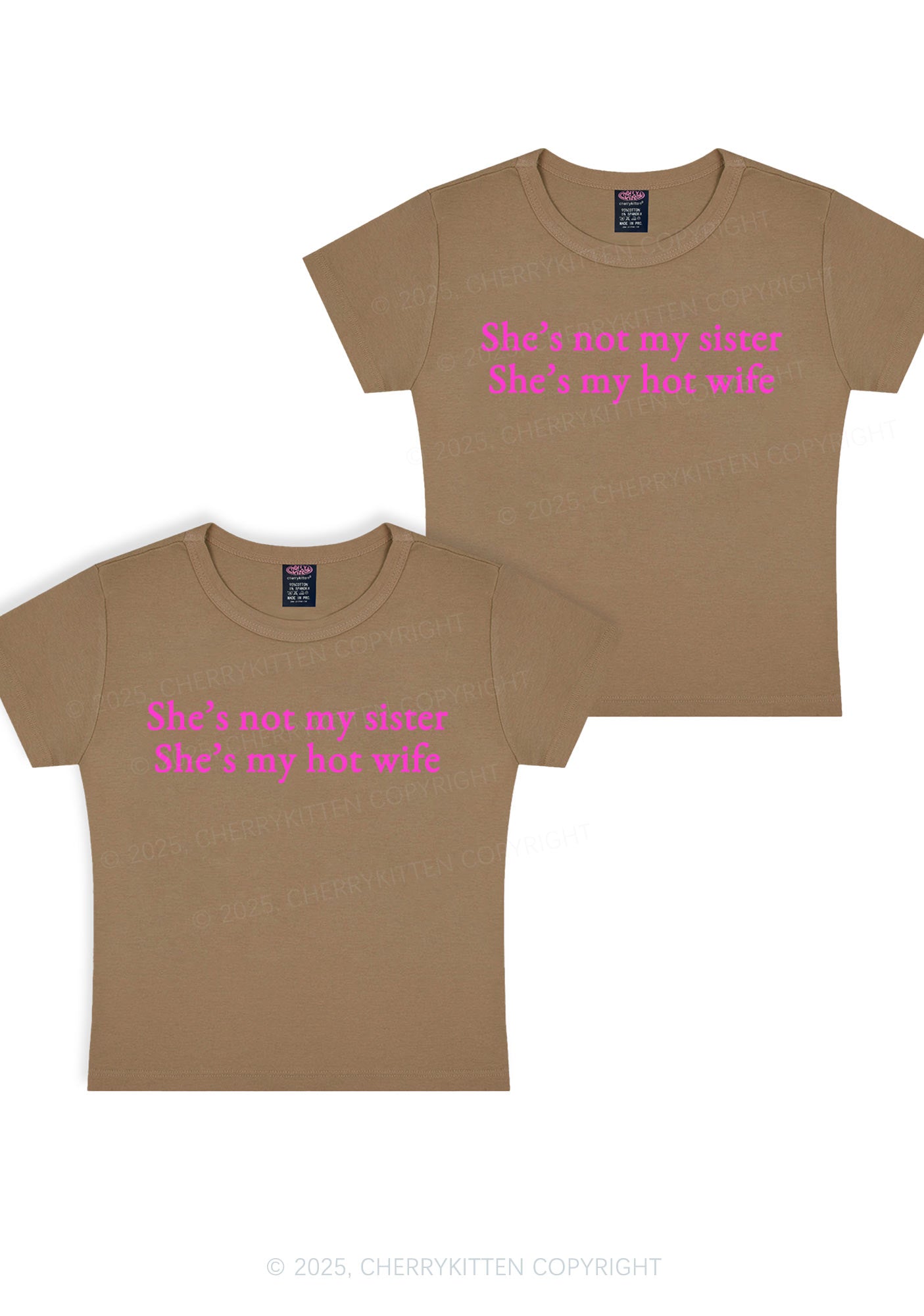 Shes Not My Sister Y2K Valentine's Day Baby Tee Cherrykitten