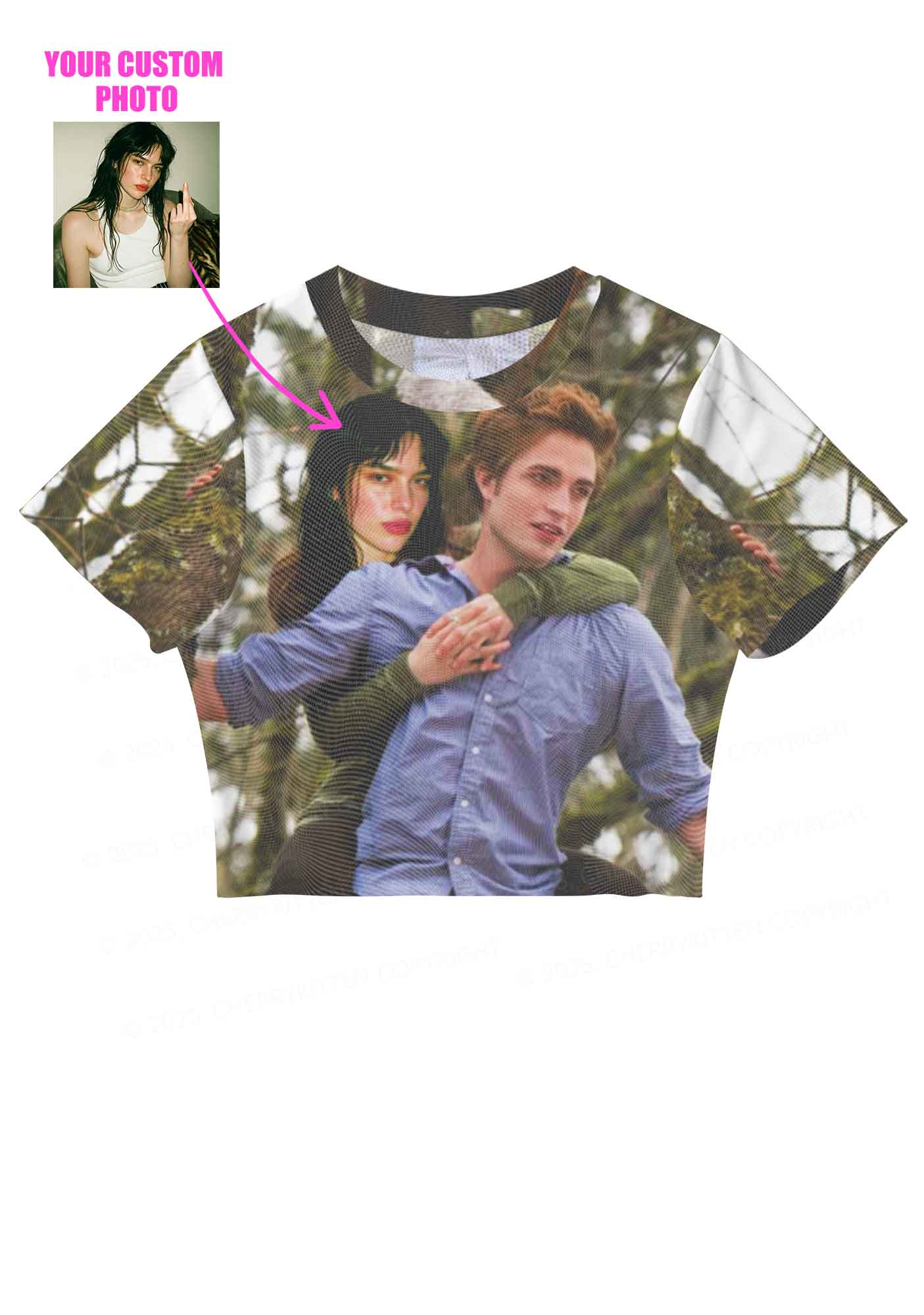 Custom Face Y2K Mesh Crop Top Cherrykitten