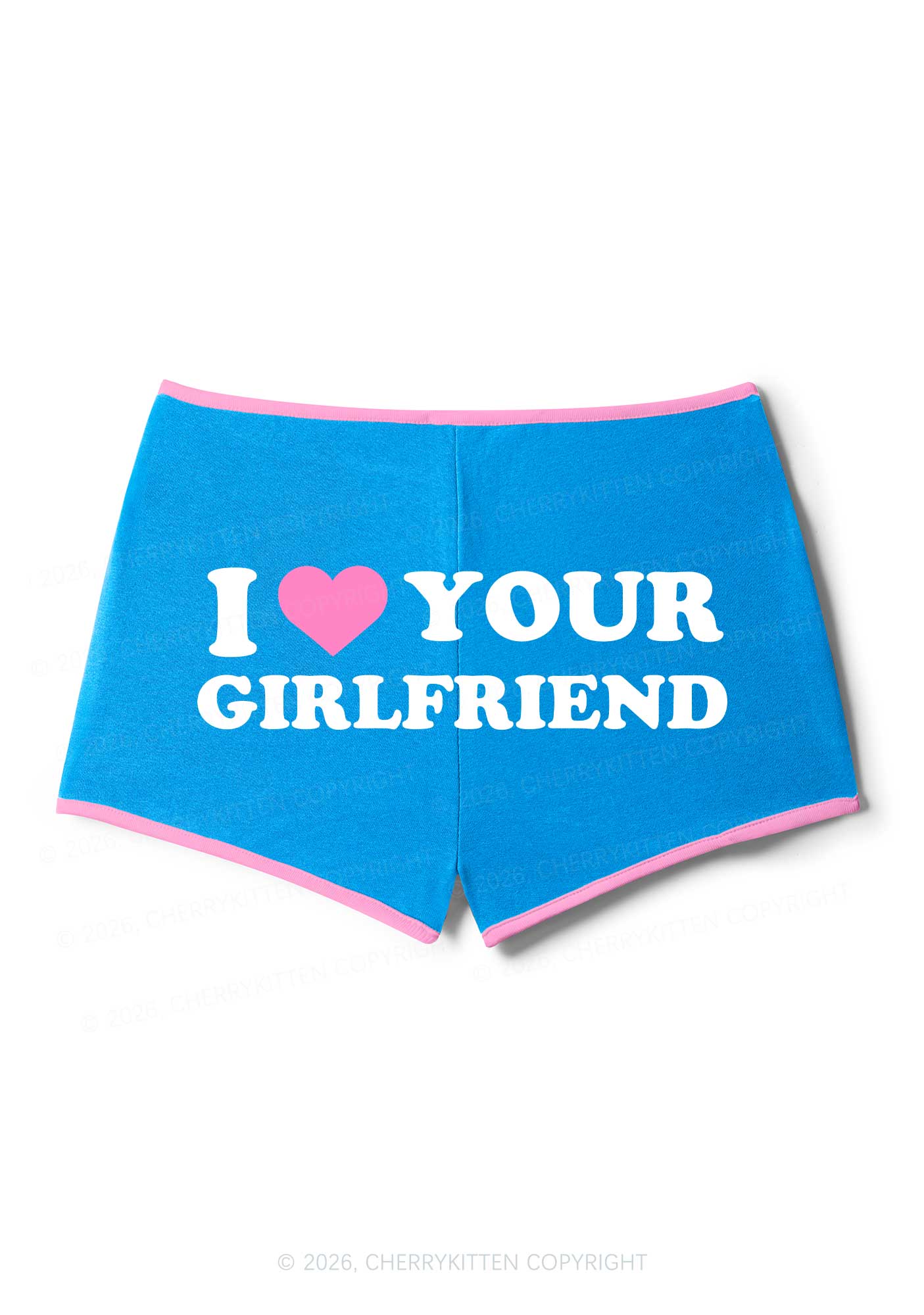I Love Your GF Valentine's Day Y2K Booty Shorts Cherrykitten