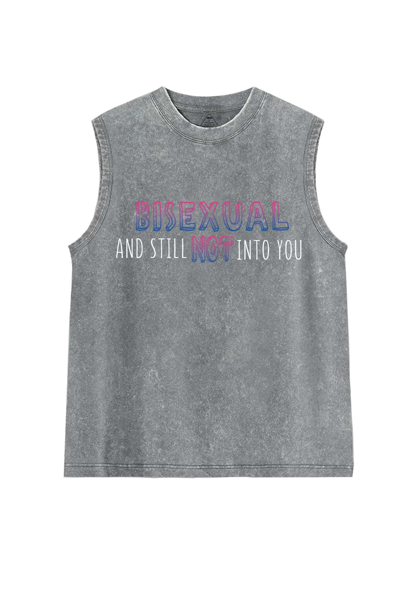 Bisexual And Still Not Into You Pride Y2K Washed Muscle Tank Cherrykitten